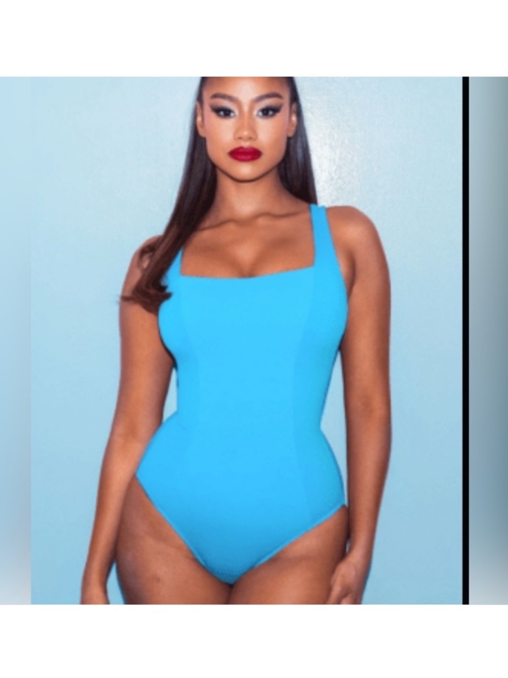 Ta3 Squarey snatched swimsuit in Aqua NWT